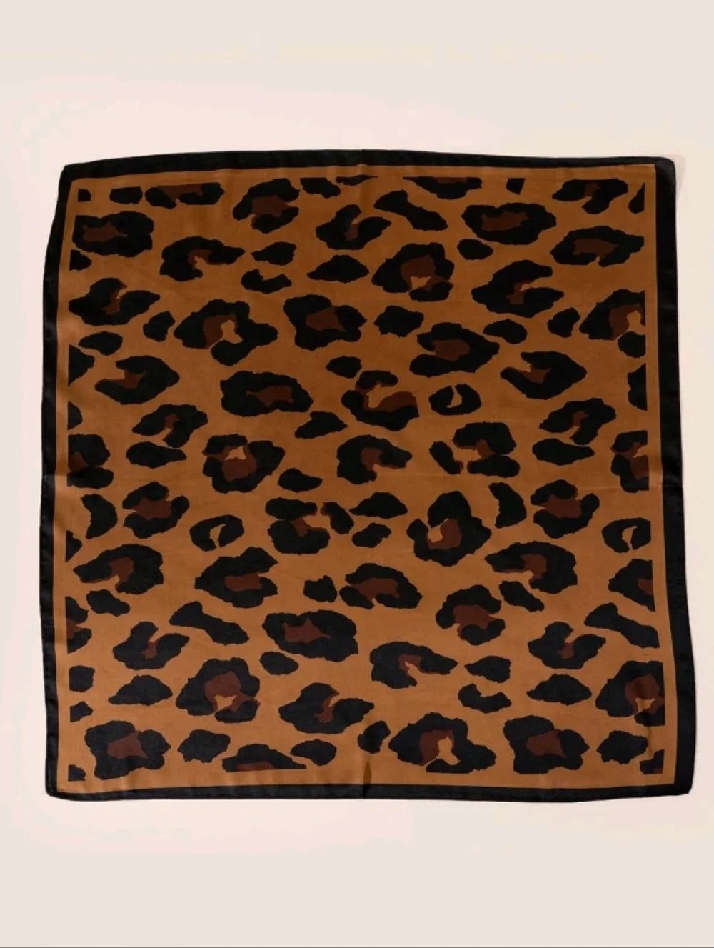 Brown and Black Leopard Print Satin Scarf Summer Beach Travel Vacation Festival